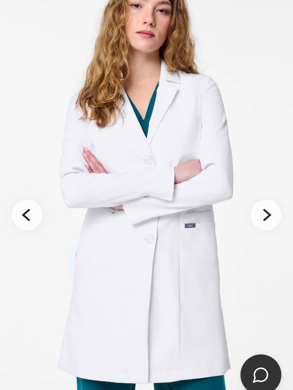 Like New Figs Women's White Bellevue - Slim Long Lab Coat in White Size Small 🤍🥼